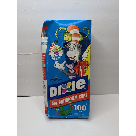 Dixie Dr. Seuss Bathroom 5 OZ 100 Cups 1997 Vintage Discontinued 90s Retro - Picture 1 of 16